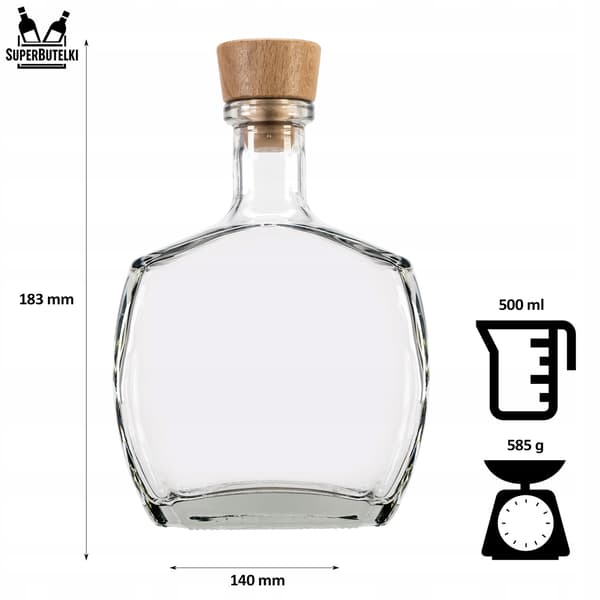 Setti - 5x CARAFFA-pullo 500 ml