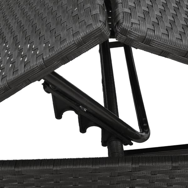 vidaXL liggestol med hynde, sort, polyrattan