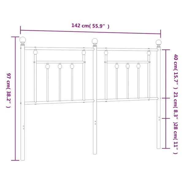 vidaXL metalsengegavl sort 135 cm
