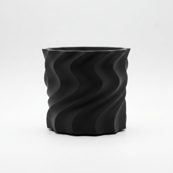 Sort spiralformet dekorativ urtepotte til planter, moderne design