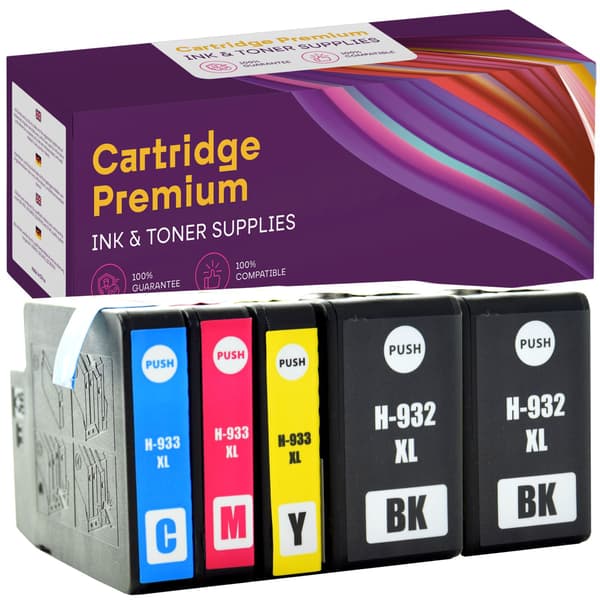 5x BLÆK til HP GP-H933XL CMYKK