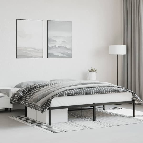 vidaXL metalsengestel sort 180x200 cm