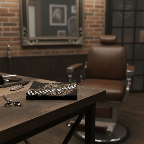 Barbermantel för en stor hårsalong