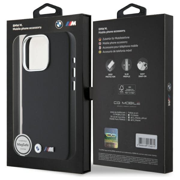 BMW M Smooth Full Wrapped Metal MagSafe-etui til iPhone 16 Pro, sort