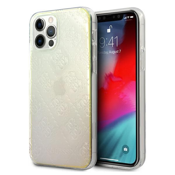 Guess 4G 3D Pattern Collection -suojakuori iPhone 12/12 Prolle, opaali