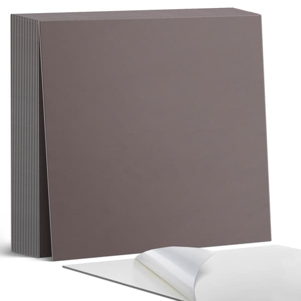 Vinylfliser med tryk, klar til montering, brun farve, 20x20x20 cm