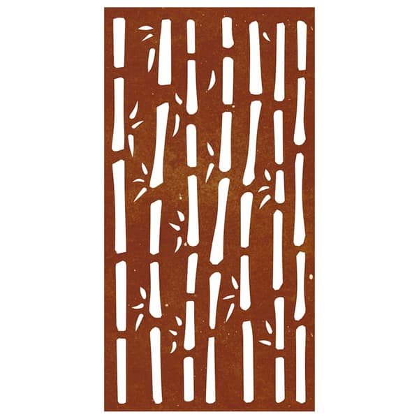 vidaXL Puutarhan seinäkoriste, 105x55 cm, Corten-teräs, bambu