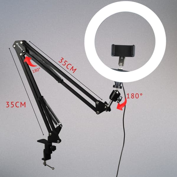 SUPRIMO DLS bordstativ arm ringlampe