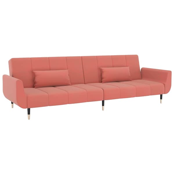 vidaXL 2-sitssoffa med 2 kuddar, rosa sammet