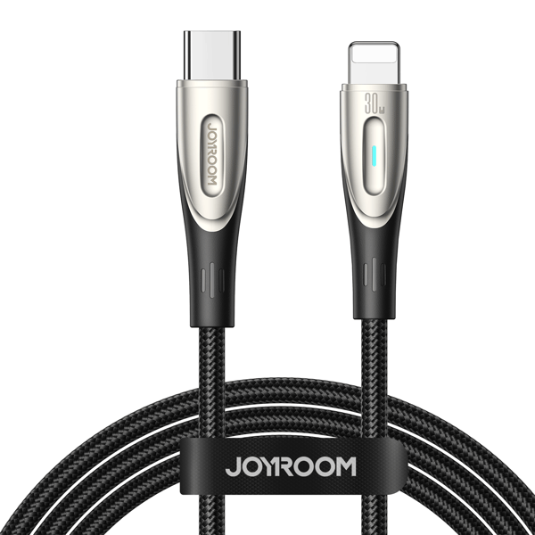Kabel för iPhone Star-Light-serien USB-C - Lightning 30W 1,2m svart