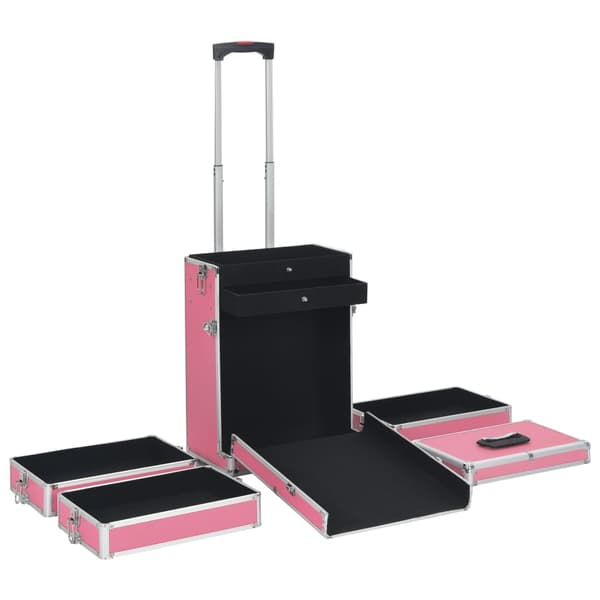 vidaXL makeup-vogn, aluminium, lyserød