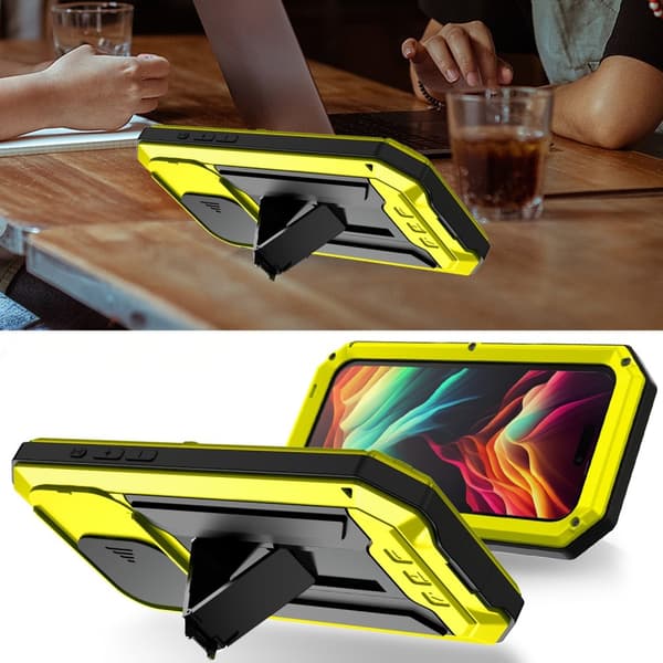 iPhone 15 Pro Max cover, R-JUST CamShield Slide, Rugged, Gul/Sort