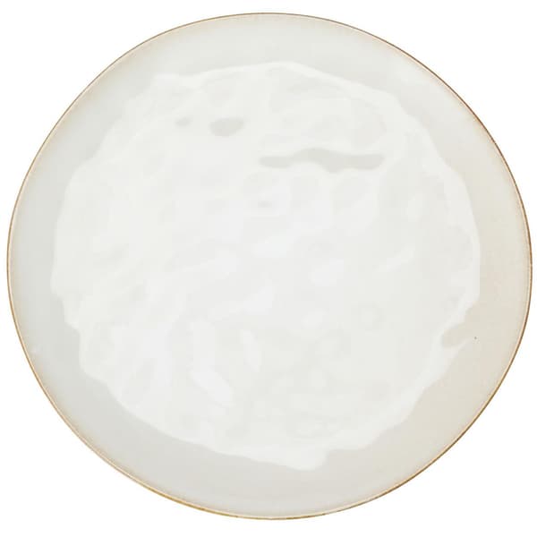 Vit middagstallrik med brun kant 27,8 cm