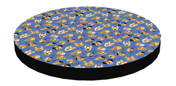 Katteseng / Elastisk skummadrasring 55 cm Blå Hunde