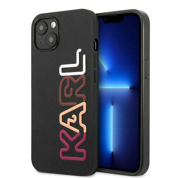 Karl Lagerfeld Multipink Brand-cover til iPhone 13 mini, sort