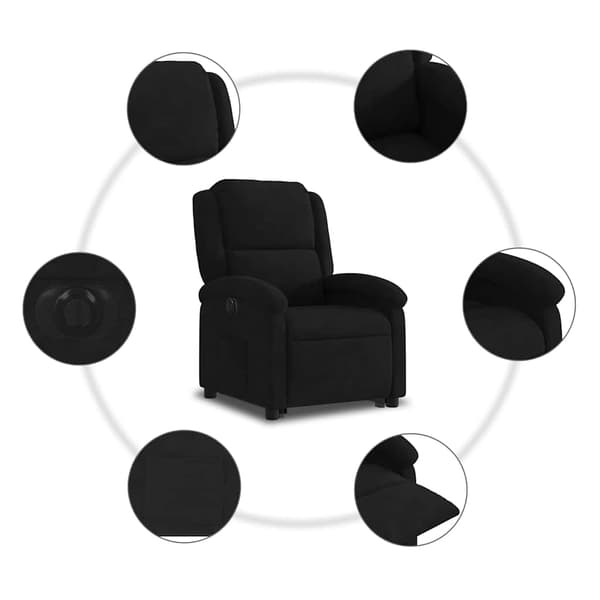 vidaXL Sähköinen nojatuoli, musta sametti