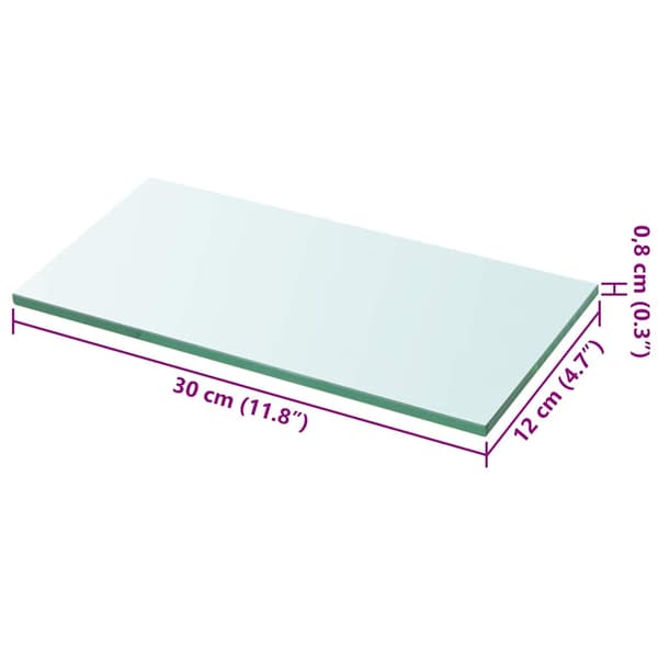 vidaXL Klarglaspanel 30x12 cm