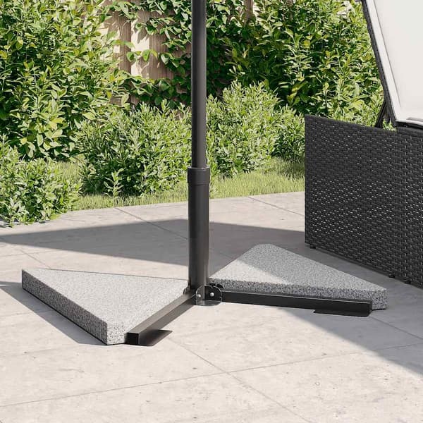 vidaXL Paraplyvikter, 2 st, grå granit, triangulära, 14 kg