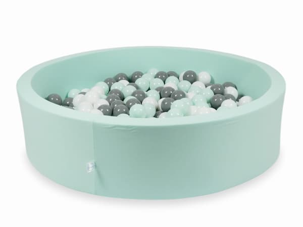 Dry mint pool 110x30 med 400 bolde: hvid, grå, lys mint
