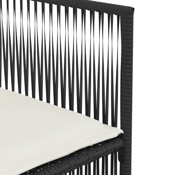 vidaXL 7-delt havemøbelsæt med hynder, sort, polyrattan