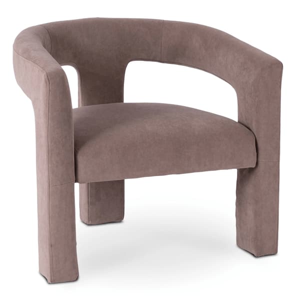 LILLE Beige fløjls moderne loungestol