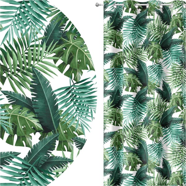 Gardin med snørehuller print 002