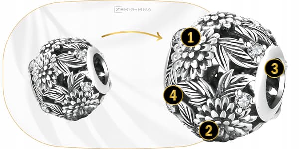 Berlocker pärla blommor pärlor silver pr 925 hänge blommor silver
