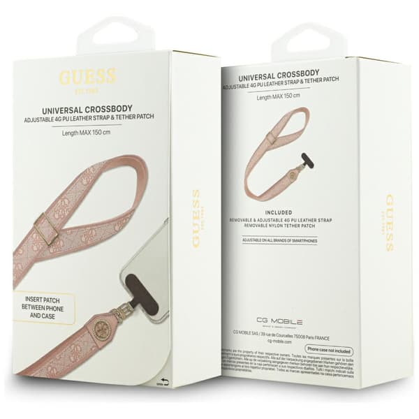 Guess Universal CBDY 4G Tether Patch Strass Metal Logo Pinkki Avaimenperä