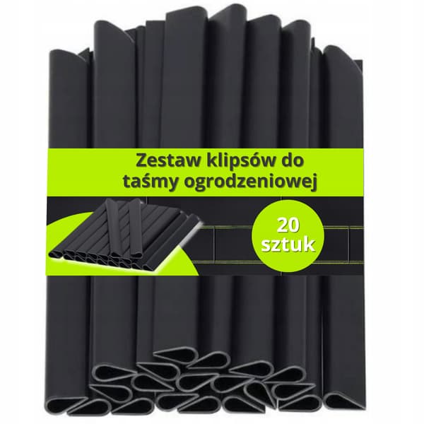 STÄNGSELTEJPKLIPS MONTERINGSKROKAR 19CM ANTRACIT 20 BITAR