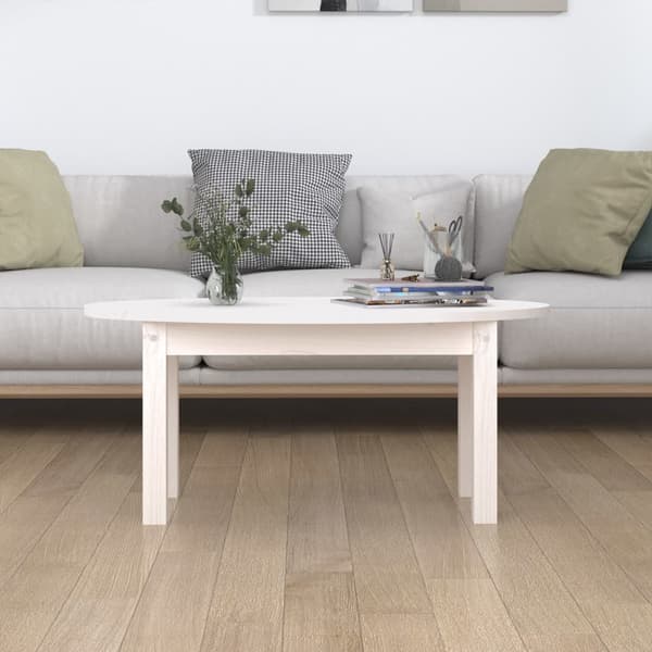 vidaXL Soffbord vitt 80x40x35 cm massivt furuträ