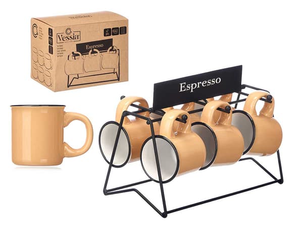 Sæt med 100 ml beige espressokopper