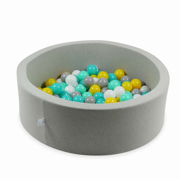 Legetøjskugler ø7cm 500 stk gul, mint, turkis, hvid, grå