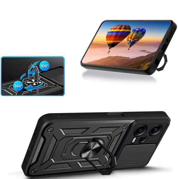 Etui til Xiaomi Redmi Note 12 5G DEFENDER SLIDE ARMOR BACK + GLAS
