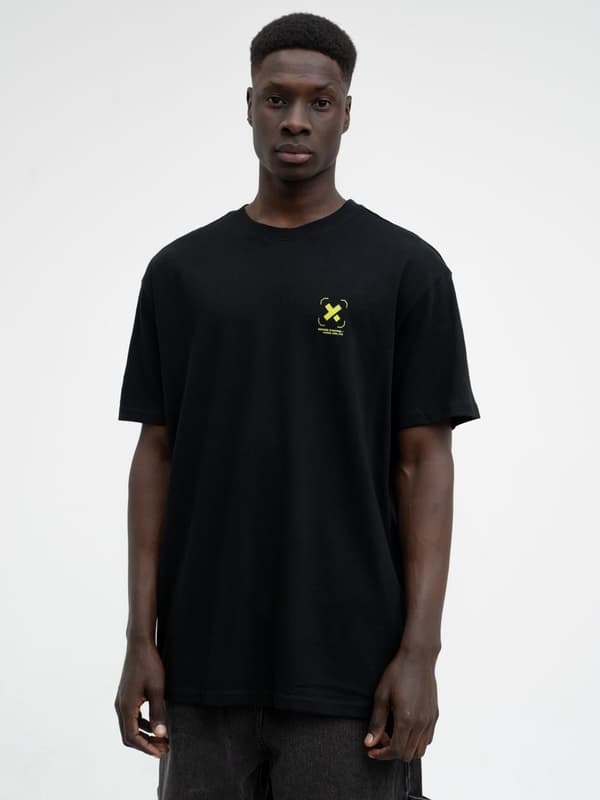 Herre Black Point X Neon Skull Oversized kortærmet T-shirt L