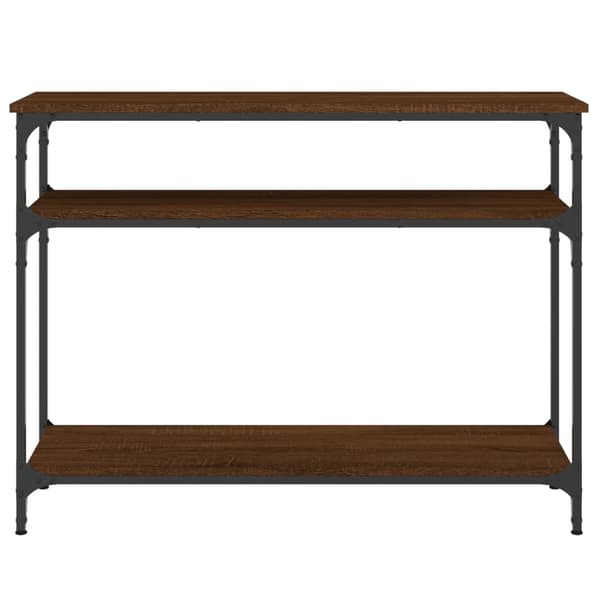 vidaXL konsolbord brunt egetræ 100x29x75 cm