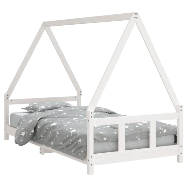 vidaXL Barnsängram vit 90x190 cm furu