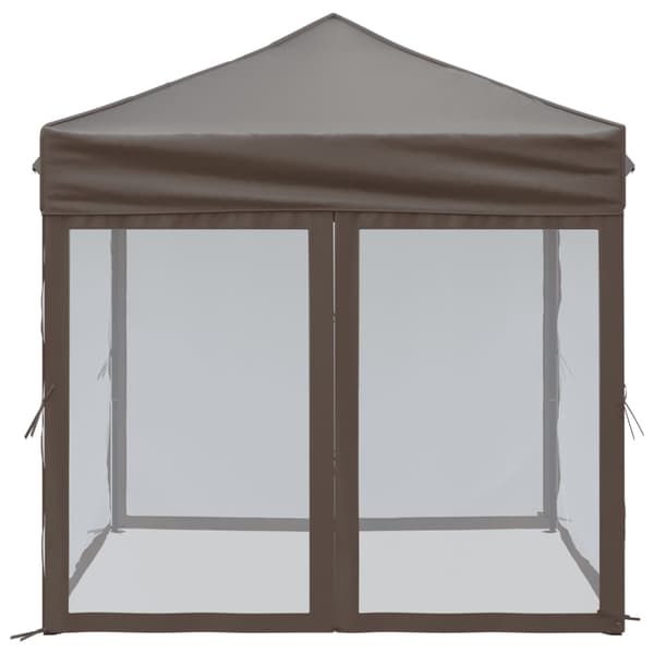 vidaXL foldbart festtelt med sider, taupe, 2x2 m