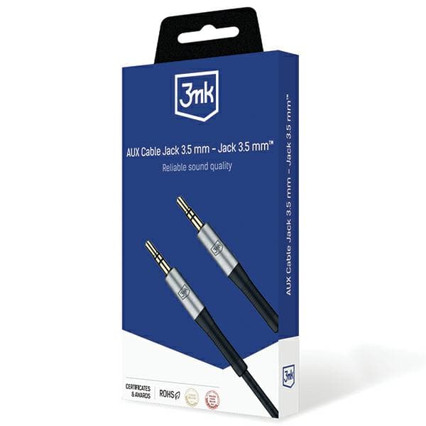 3mk AUX-kabel Jack 3,5 mm til Jack 3,5 mm