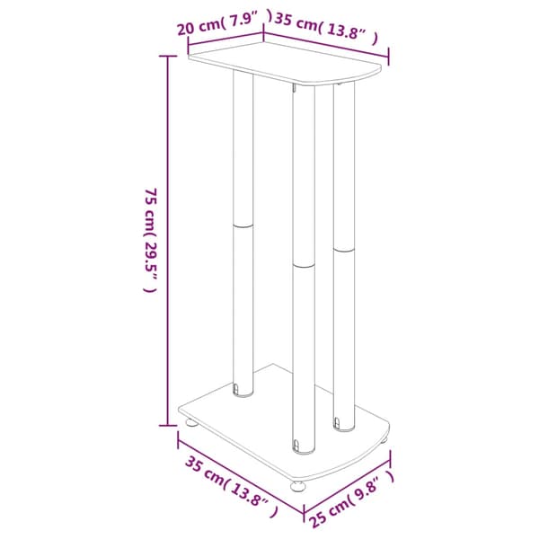 vidaXL Högtalarstativ, 2 st, Silver, Härdat Glas