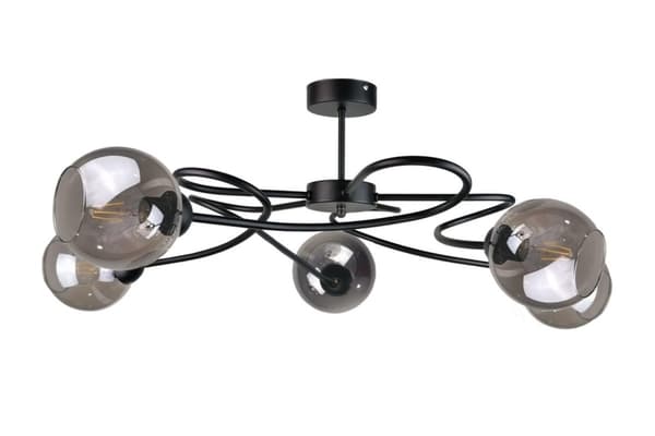 Taklampa 5xE27 BLOM SVART