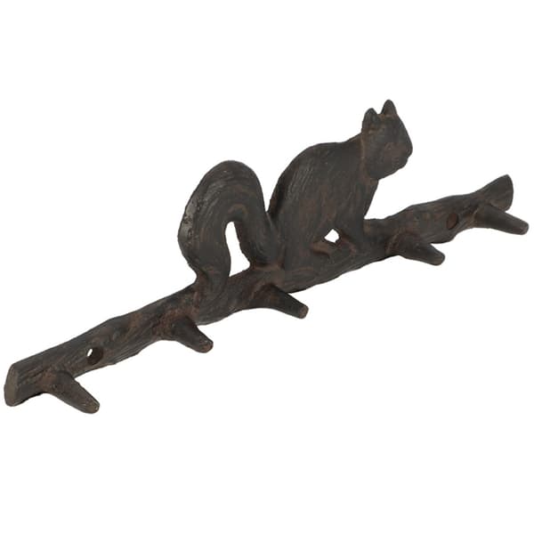 Støbejernsfrakkehylde med egern 36 cm