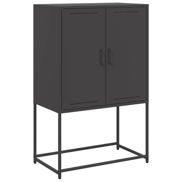 vidaXL skab, sort, 68,5x38,5x107 cm, stål