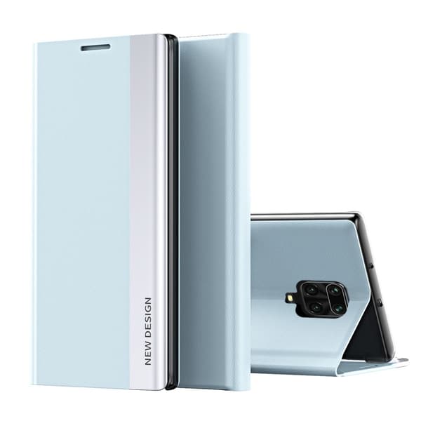 Flip-cover til Xiaomi Redmi Note 9S/9 Pro/9 Pro Max, magnetisk på siden, lyseblå