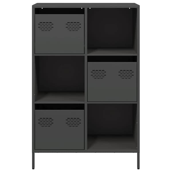 vidaXL skab, sort, 68x39x103,5 cm, stål