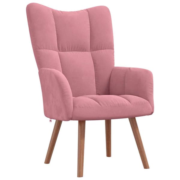 vidaXL Fåtölj, rosa, klädd i sammet