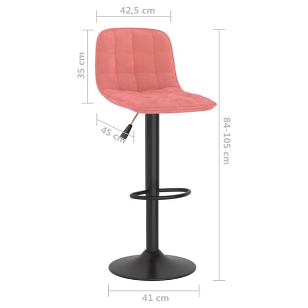 vidaXL Barstolar, set om 2, rosa, klädda i sammet