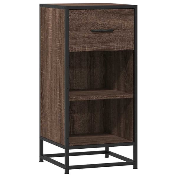 vidaXL skab brunt egetræ 35,5x35x76 cm træbaseret materiale