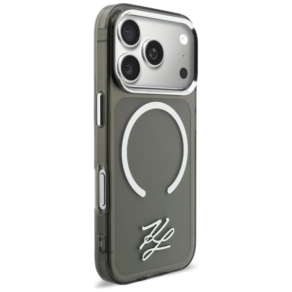 Karl Lagerfeld IML KL Script Logo MagSafe-etui til iPhone 17 Pro, sort