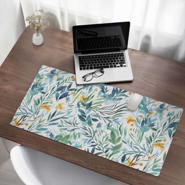 Designer bærbar computerunderlag akvarelplanter 100x50 cm