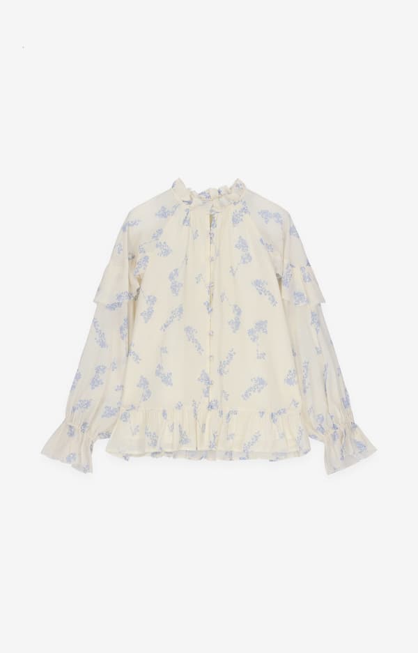 Blommig volangblus S
